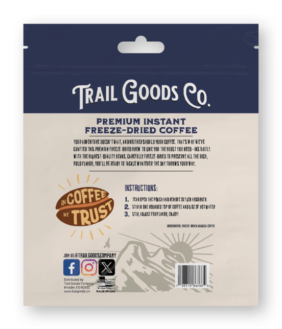 Premium 100% Colombian Freeze-Dried Instant Coffee - Backcountry Exposure