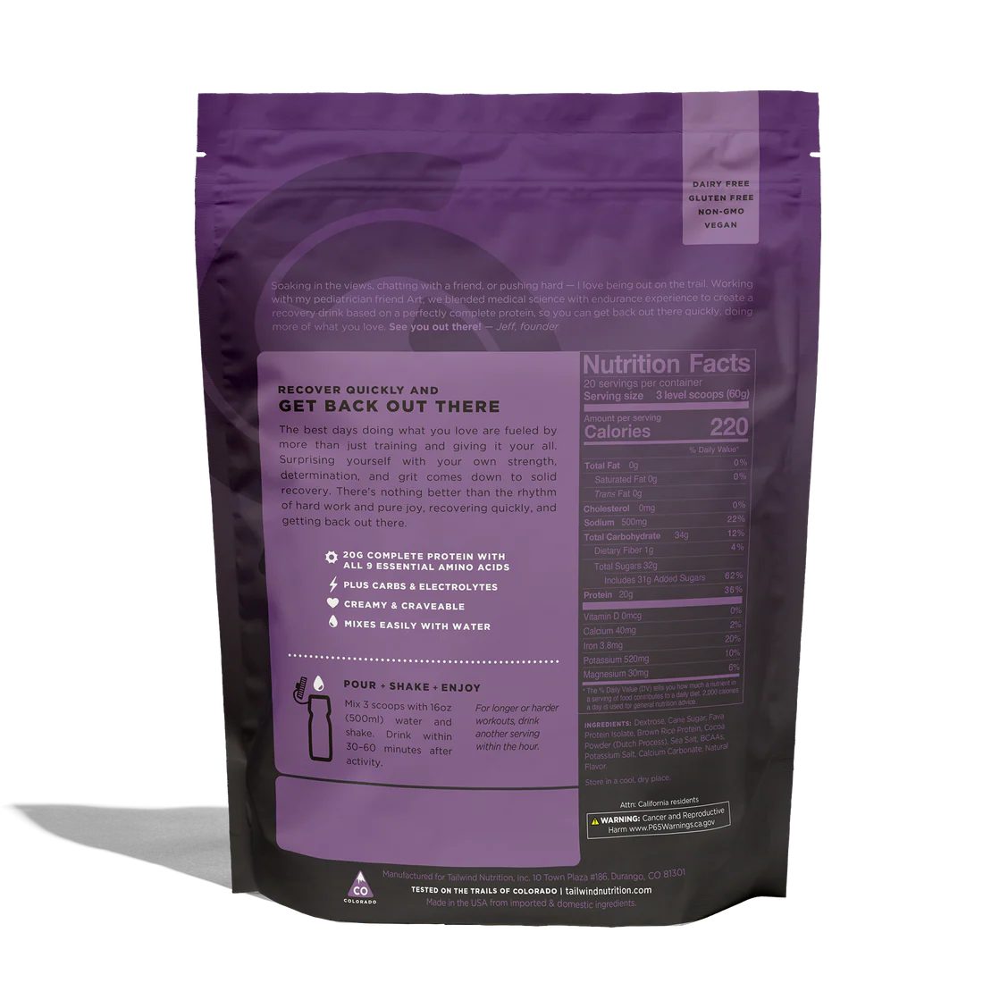 Recovery Mix - Tailwind Nutrition - Backcountry Exposure