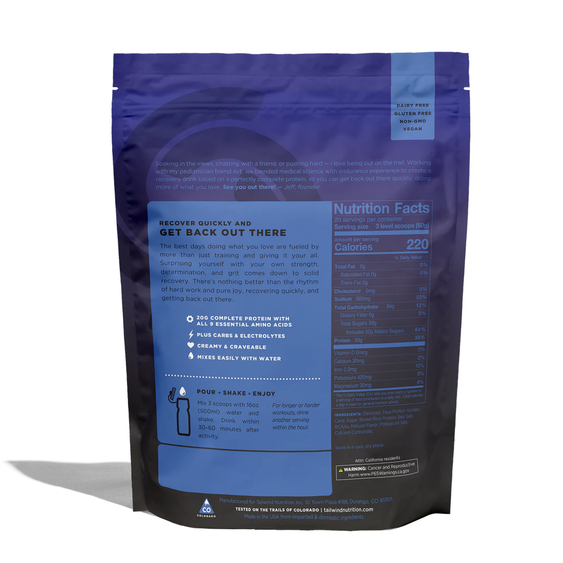 Recovery Mix - Tailwind Nutrition - Backcountry Exposure