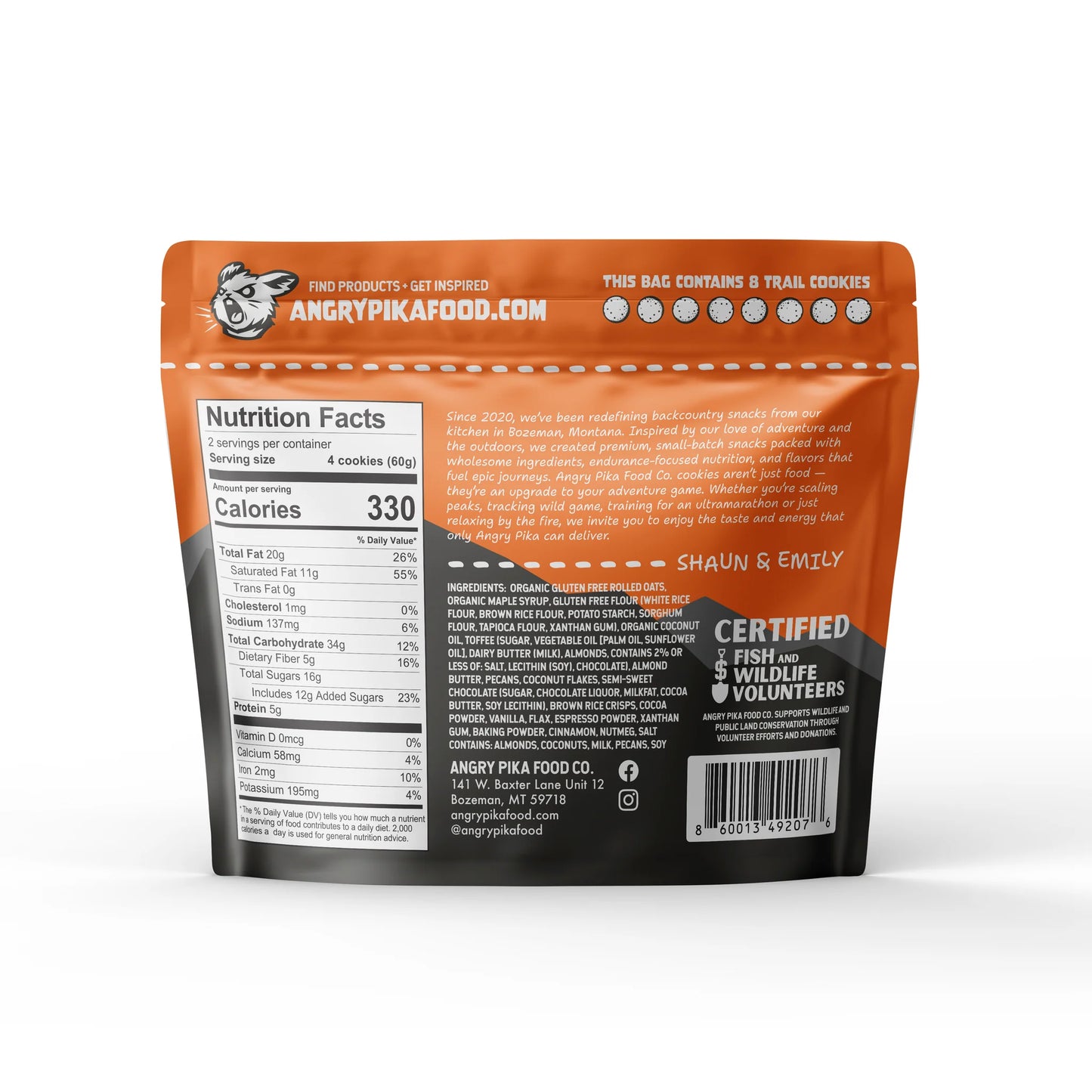 German Chocolate Trail Cookies - Angry Pika Food Co. - Backcountry Exposure