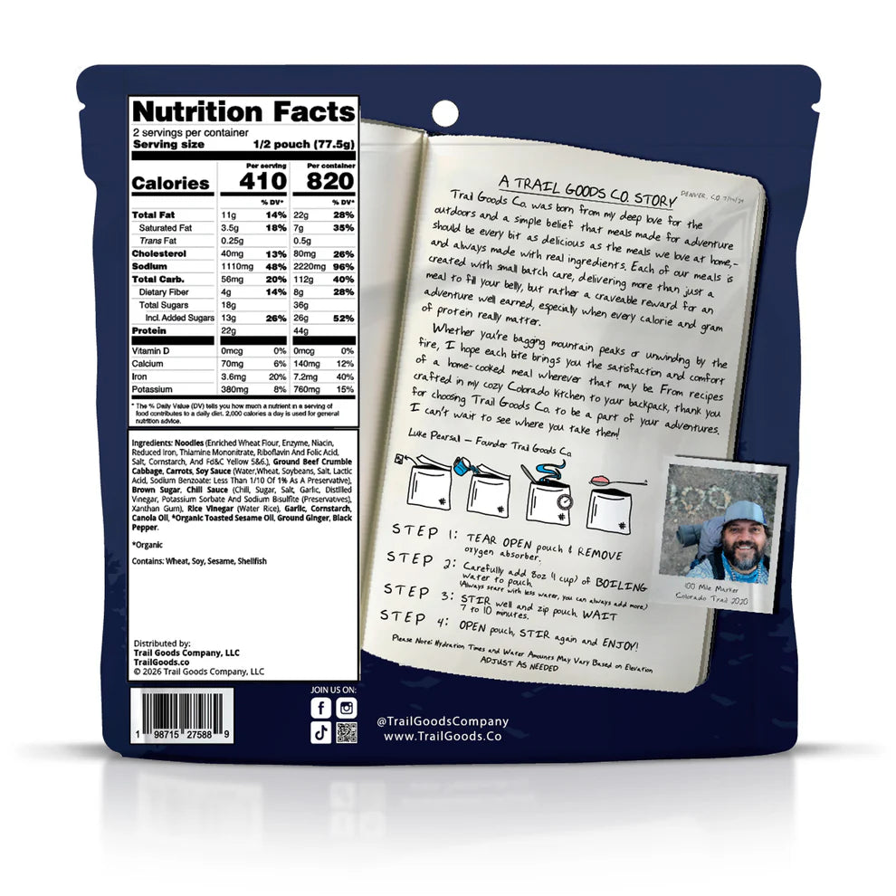 Stir Fried Beef Noodles - Trail Goods Co. - Backcountry Exposure